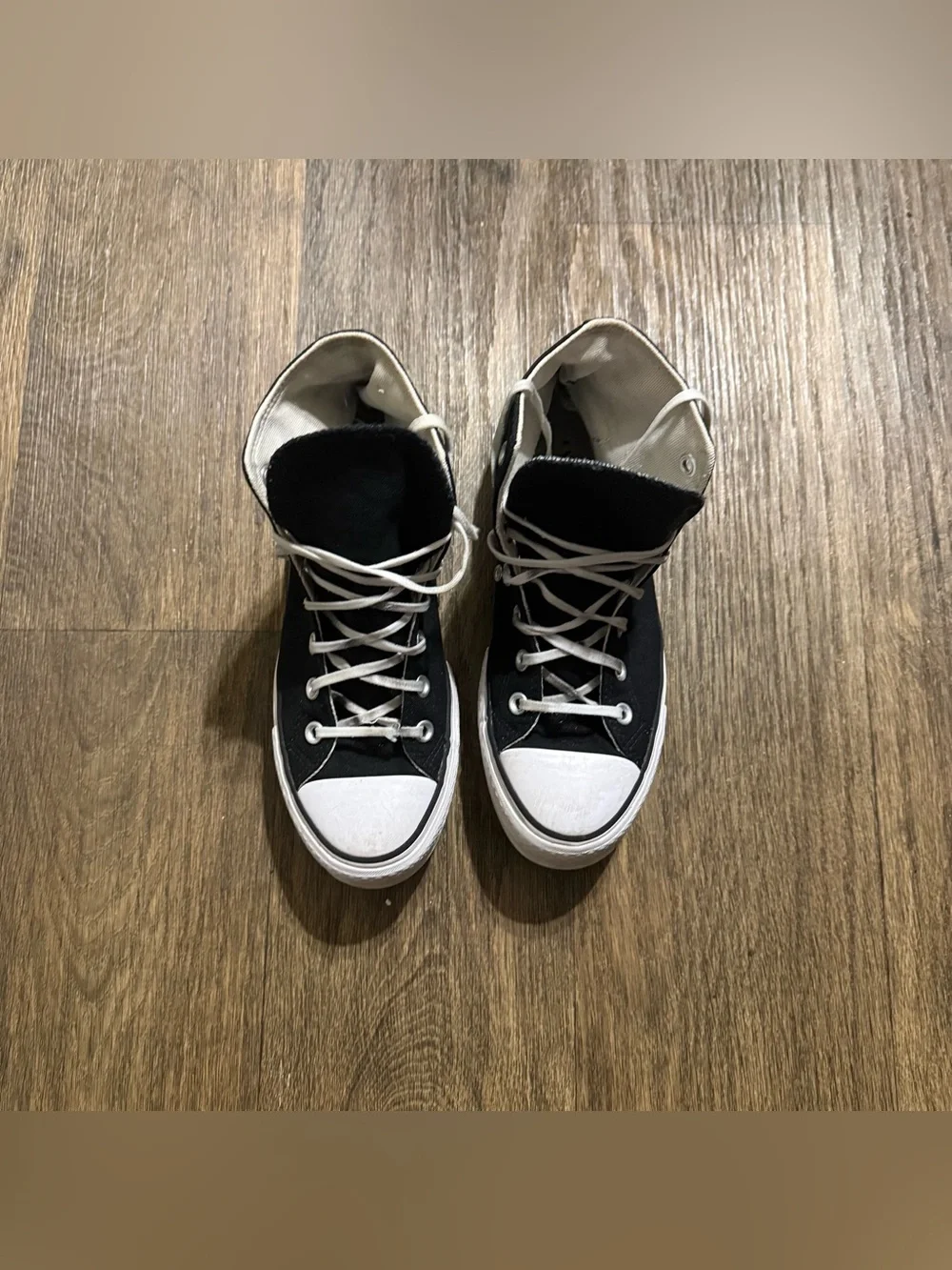 Converse White Canvas High-Top Platform Size 8 Women
